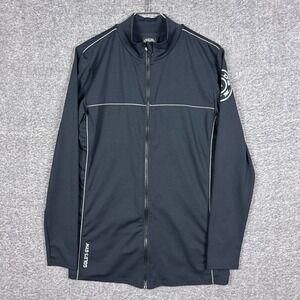 Golds Gym Full Zip Active Track Jacket Black Mens Medium Vented Stretch Running